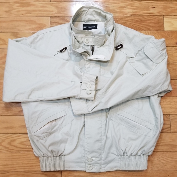 Holt Renfrew Bomber Light Khaki Jacket Medium - Picture 2 of 14